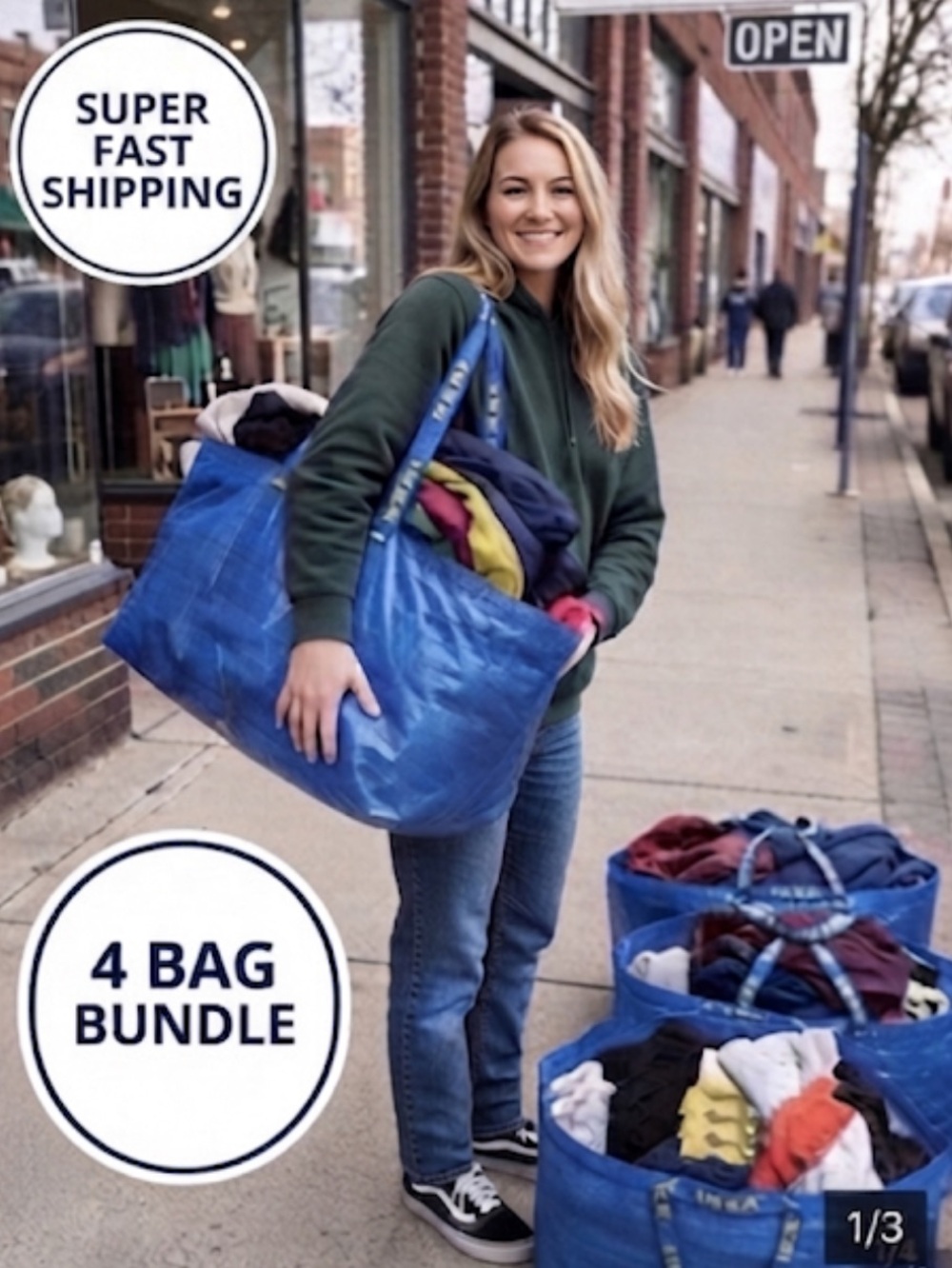 IKEA Frakta Bags, Huge Blue Bags, New
